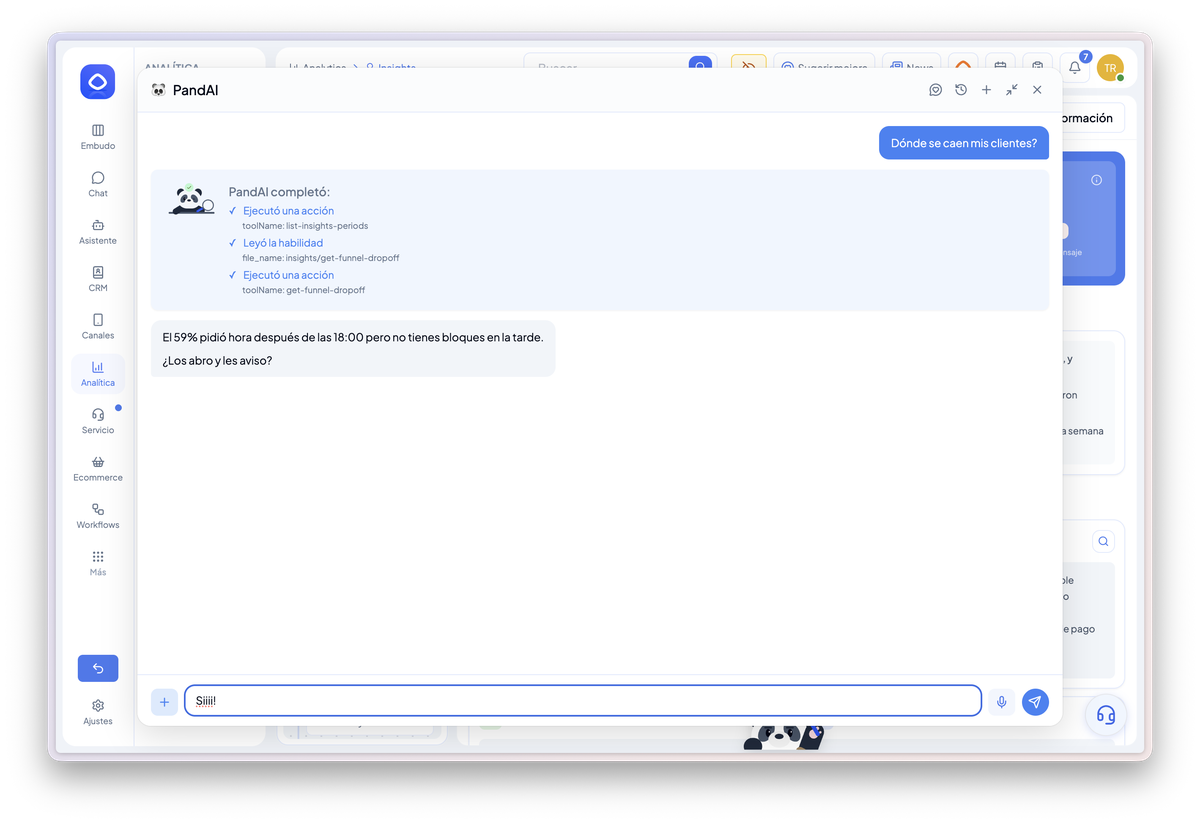 Los datos de tu negocio, sin abrir un solo dashboard